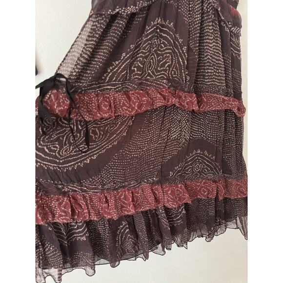 Ulla Johnson Agathe Ruffled Tiered Silk Strappy Knee Length Dress Size 8 - Picture 5 of 8